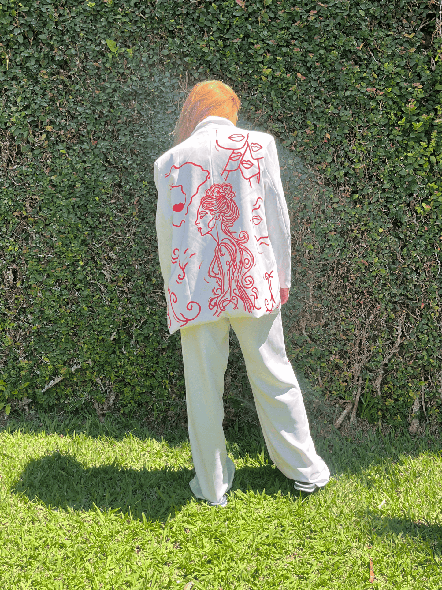 Conjunto Alfaiataria branco Pintado à Mão