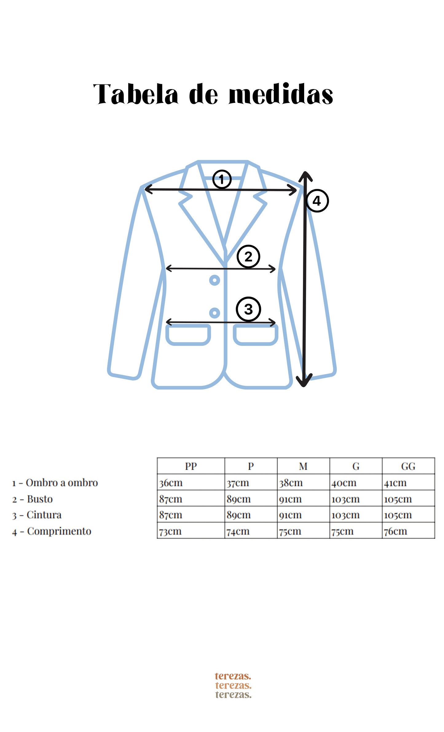 Medidas blazer azul