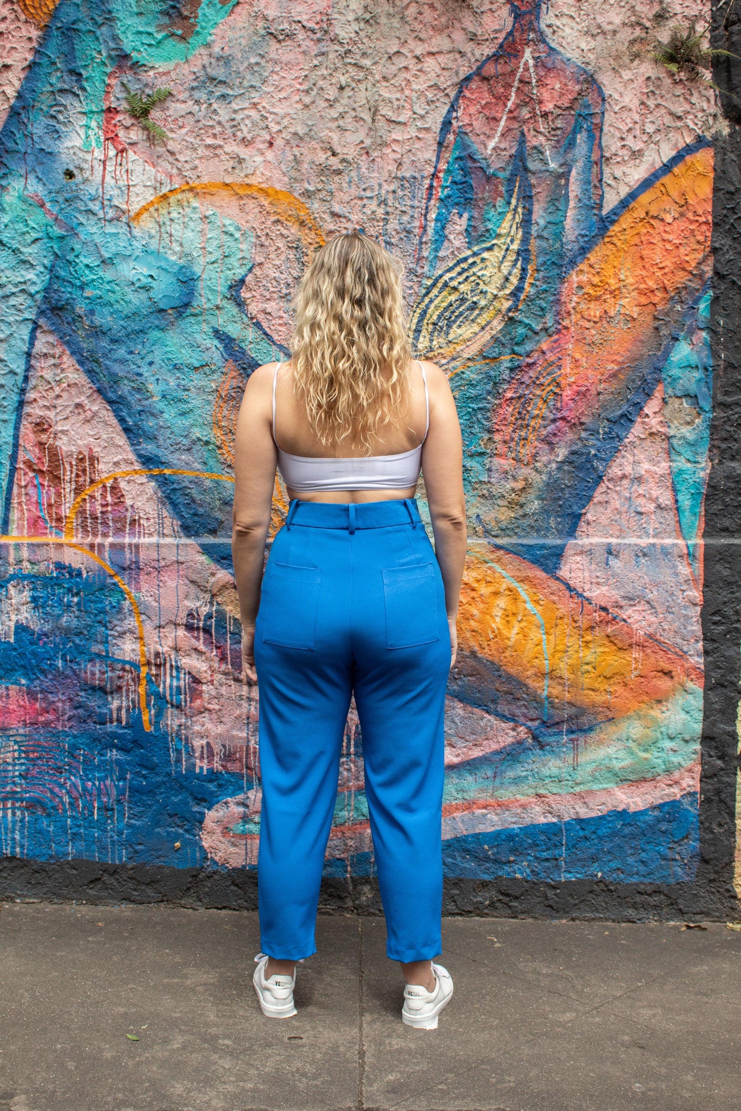 Calça alfaiataria azul