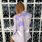 Blazer oversized lilás pintado a mão