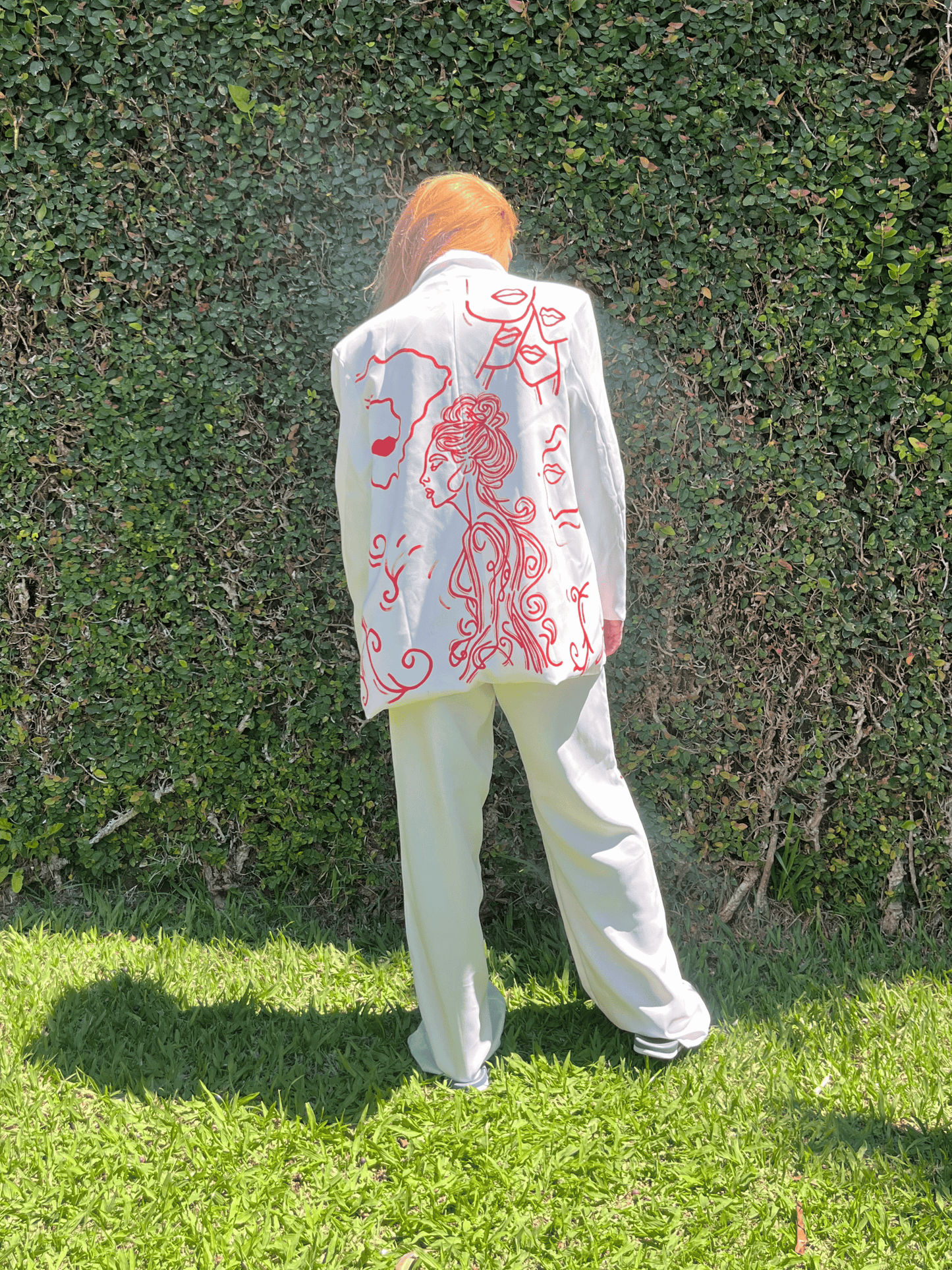 Conjunto Alfaiataria branco Pintado à Mão