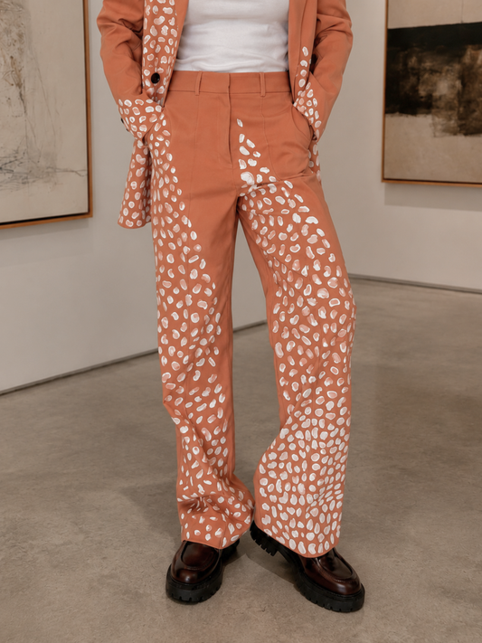 Calça alfaiataria Bambi pintada a mão