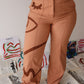 Calça alfaiataria pintada a mão - marrom
