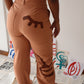 Calça alfaiataria pintada a mão - marrom