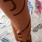 Calça alfaiataria pintada a mão - marrom