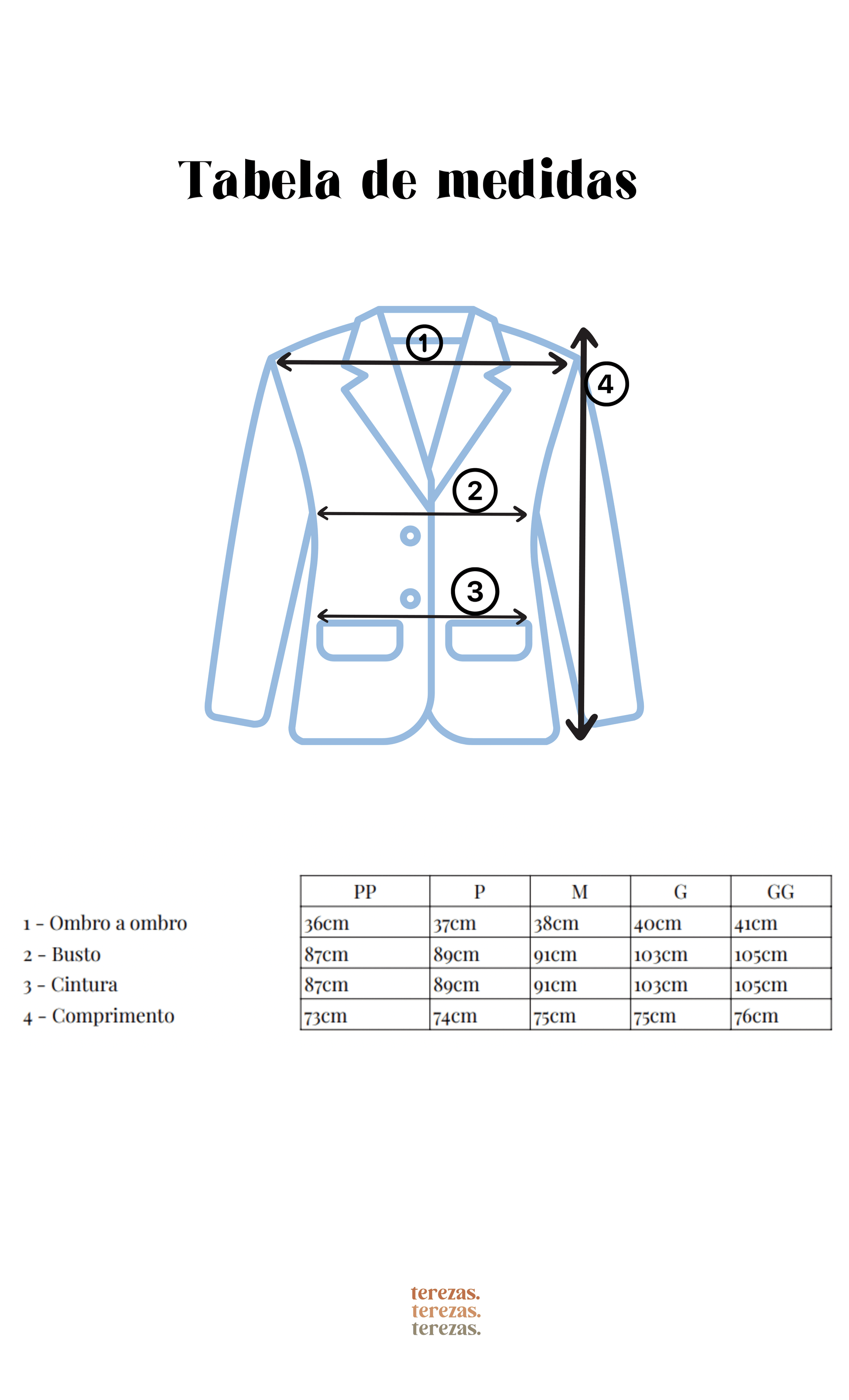 Medidas blazer azul